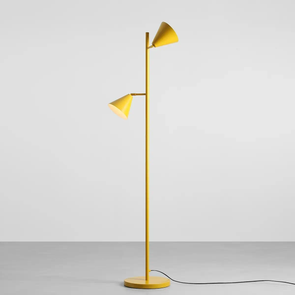 Stojąca lampa do salonu FORM 1108A14_2 stożkowa żółta