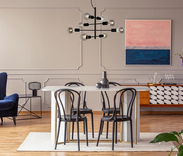 Loftowa LAMPA wisząca PORTEL PND-02431-8-BL Italux metalowa OPRAWA industrialny zwis czarny