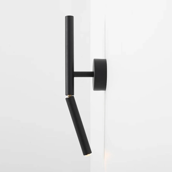 Lampa ścienna regulowana Stick 1084C1 Aldex tuba metalowa czarna