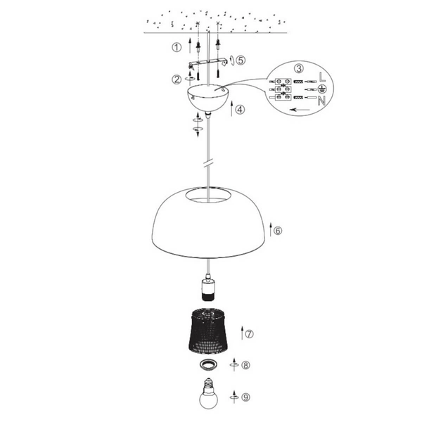 Zwieszana lampa Punch R30811932 RL Light kopuła do salonu czarna