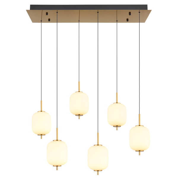 Wisząca lampa nad stół Ewald 15217-6 LED 40W 3000K kule mosiądz