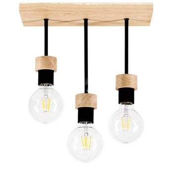 Loftowa lampa sufitowa CHANDELLE 8424374 industrialna listwa czarna drewno