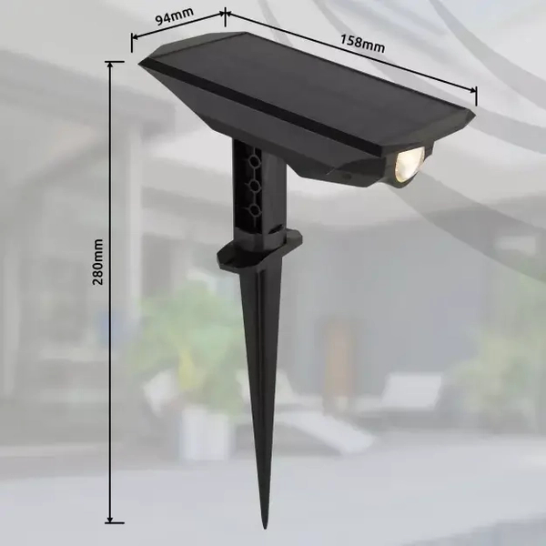 Gruntowa lampa solarna SOLAR 36021 Globo LED IP44 1W 3000K czarny