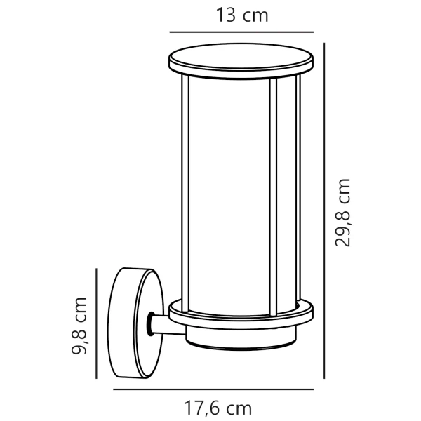 Ścienna lampa na elewację LINTON 2218281035 tubka IP54 mosiądz