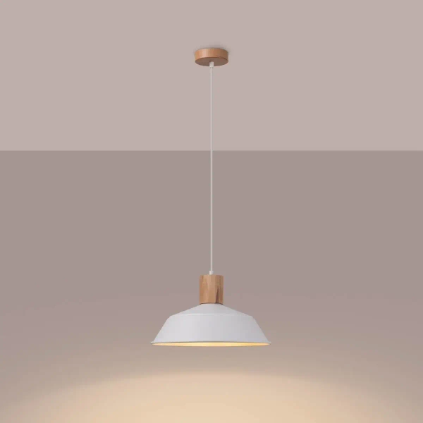 Lampa zwisająca kuchenna Fano SL.1321 Sollux kopuła metalowa biała