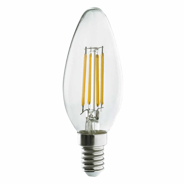 Żarówka świecznikowa 10589 LED 6W 3000K 650lm 230V szklana przezroczysta