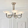 Lampa sufitowa CAGNEY-5SC Endon szklane kielichy satynowy chrom białe