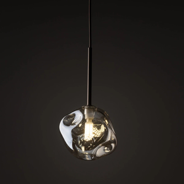 Wisząca lampa glamour Lava 11025 kula do sypialni brązowa bursztynowa