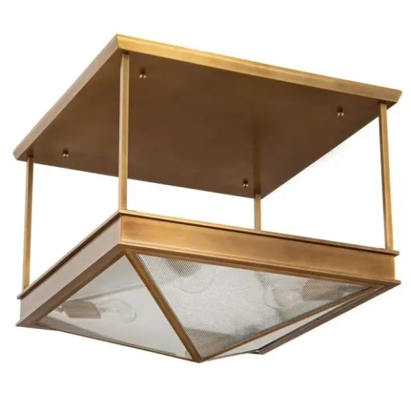Sufitowa lampa do salonu Cairo QN-CAIRO-SF-VBS-CR szklana mosiądz