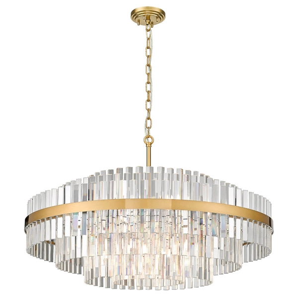 Lampa wisząca Constantinople P0567-16A-2GAC kryształy szczotkowany mosiądz