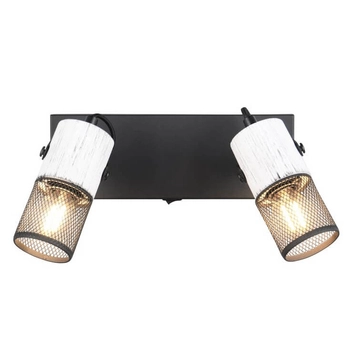 Reflektorowy kinkiet ścienny Tosh 804370234 tuby z włącznikiem czarny biały