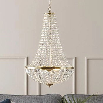 Kryształowa lampa wisząca Granso 106119 do jadalni crystal złota