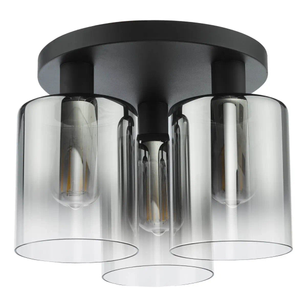 Industrialna sufitowa lampa Savannah SAV5322 szklane tubki czarne