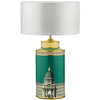 Lampa stołowa Prospect PRO4224+HIL1615 Dar Lighting ceramiczna print zielona biała