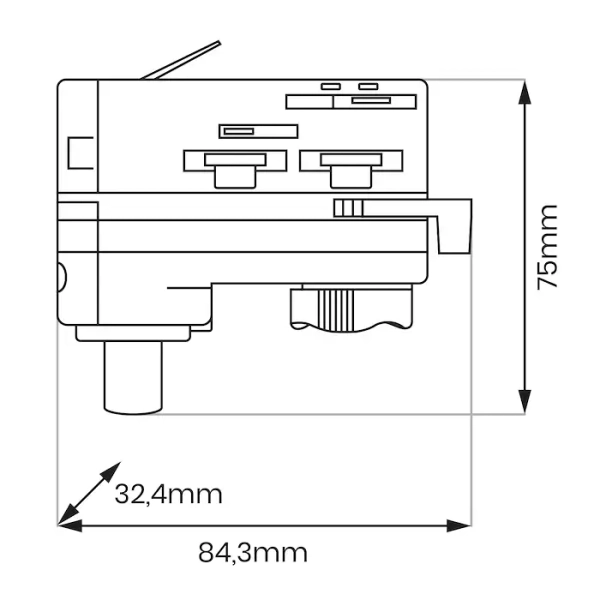 Złączka do lampy wiszącej do szyny Track ML2143 trójfazowa biały