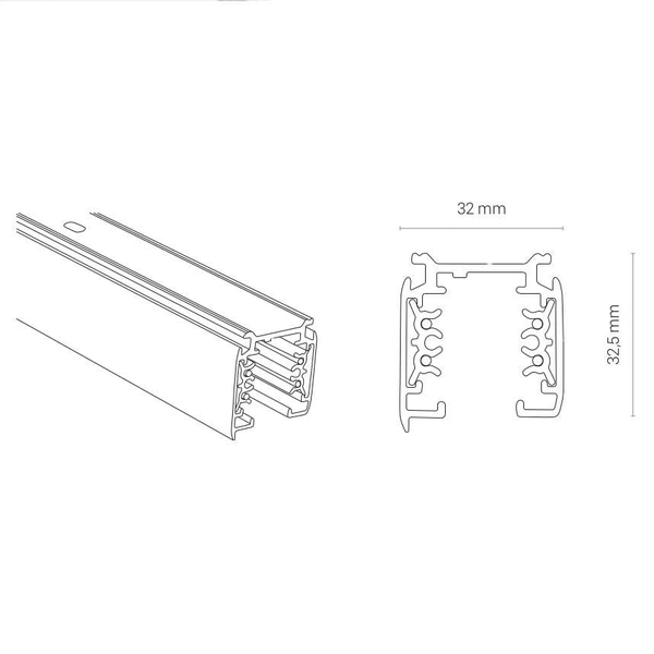 Szynoprzewód sufitowy 2m COMMERCIAL TRACK LIGHTS SYSTEM 8716 Nowodvorski 3-fazowa natynkowa listwa 230V czarna