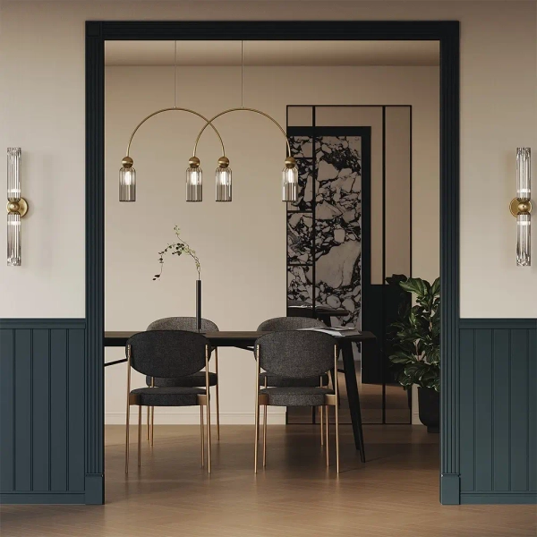 Ścienna lampa szklana góra-dół AnticMOD302WL-02GR1 podłużna mosiądz