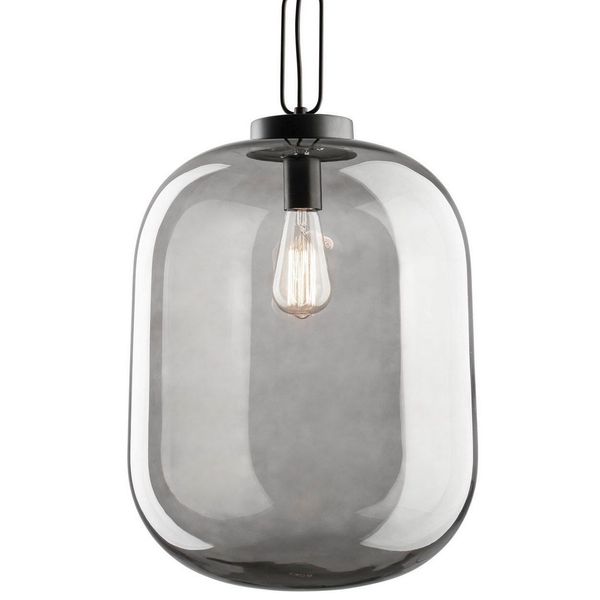 Loftowa lampa wisząca Urena LE41816 szklana czarna przydymiona outlet