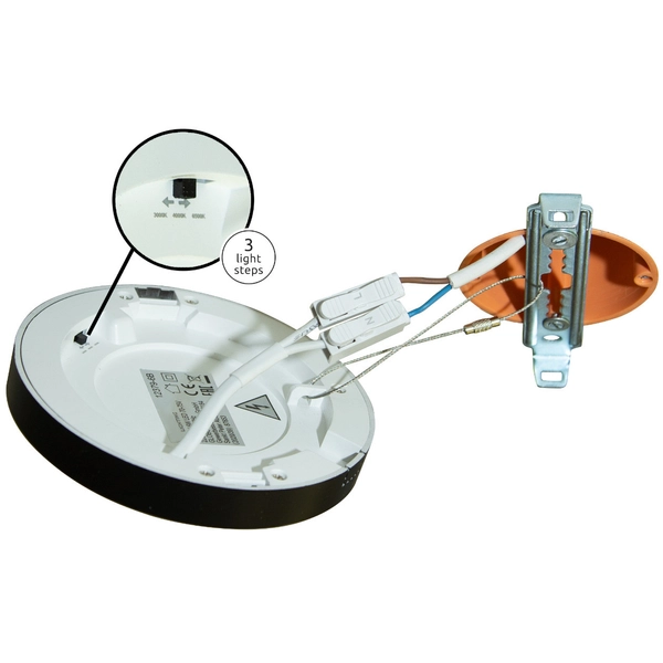 LAMPA sufitowa LASSE 12379-6B Globo metalowa OPRAWA okrągła LED 6W 3000K - 6500K plafon czarny