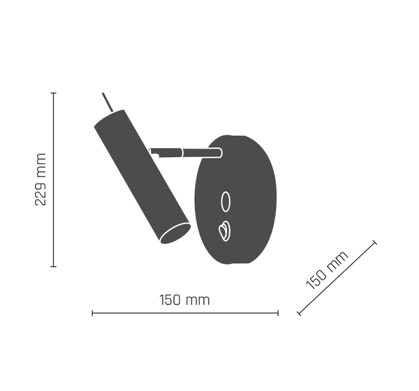 Lampa ścienna AMOS 0176 regulowana metalowa tuba loftowa biała złota