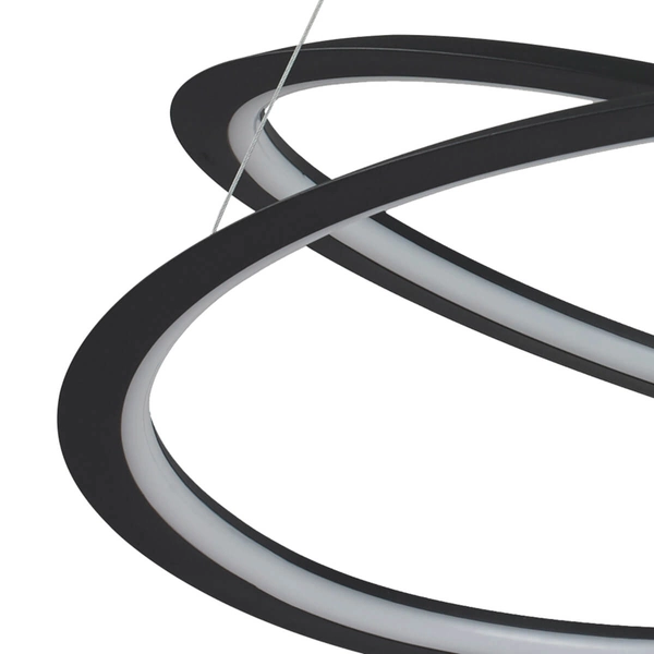 Wisząca lampa salonowa Spirello ST-8826P/B Step LED 80W 3000K pierścień czarna