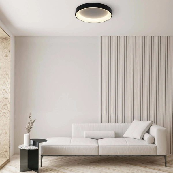 Okrągła LAMPA sufitowa GEORGIA LP-049/1C BK Light Prestige metalowa OPRAWA natynkowa LED 36W 3000K czarna