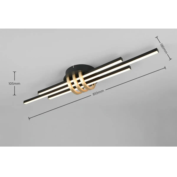 Nowoczesna lampa CINTO R67873180 czarna LED 20W 3000K ściemnialna