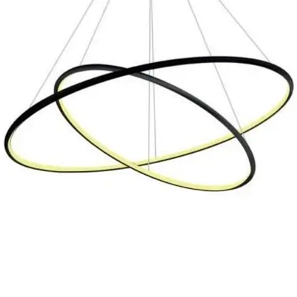 LAMPA wisząca SLIM/000010/4000/B MDECO metalowa OPRAWA okrągły ZWIS LED 53W 4000K do biura czarny OUTLET