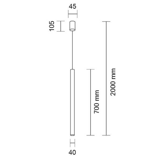 LAMPA wisząca YABU 7573 Shilo metalowa OPRAWA sopel ZWIS tuba biała