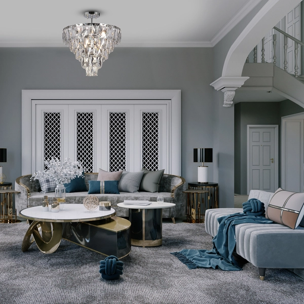 Pałacowa lampa sufitowa Chelsea ML8811 Milagro kryształki chrom