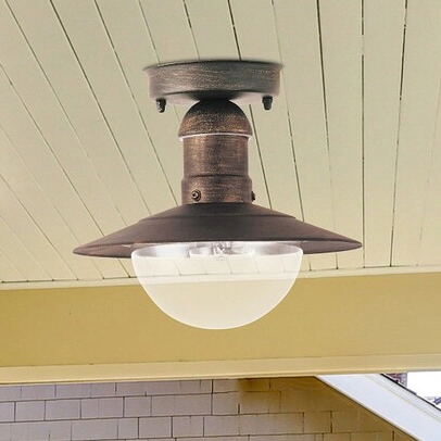 Zewnętrzna LAMPA sufitowa stropowa OSLO 8736 Rabalux industrialna OPRAWA ogrodowa outdoor IP44 antyczne złoto