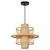 Wisząca lampa skandynawska Astra LP-3110/1P NT boho drewniana beżowa