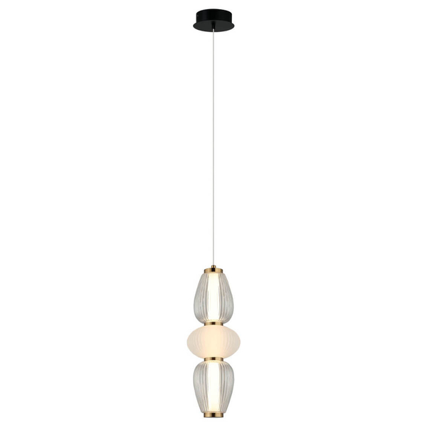 Szklana lampa zawieszana Gastel PND-74937-3-BK LED 16W 3000K biały złoty