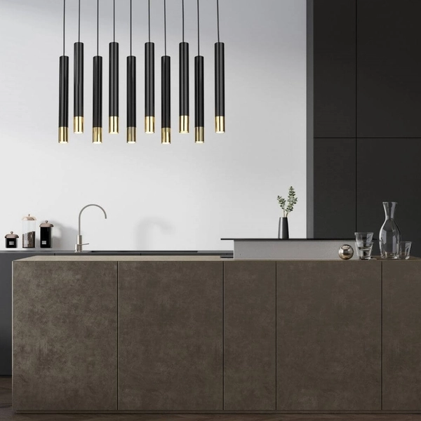 Czarna lampa wisząca Sopel Grand 33399 sople salonowe loftowe