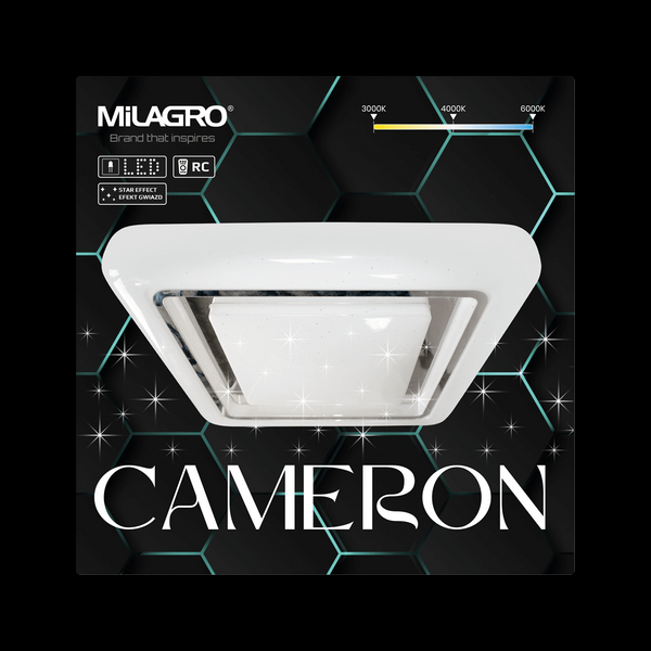 Biały plafon Cameron LED 38W 3000-6000K z efektem migających gwiazd