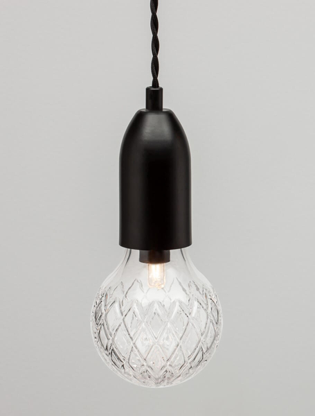 Czarna lampa wisząca BANI LE42715 szklana klosz przezroczysty