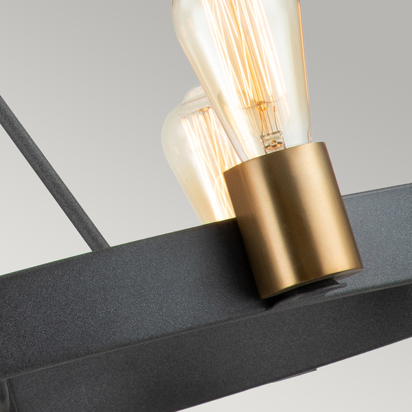 Wisząca lampa półplafon QN-SILAS-6P-DZ czarny złoty