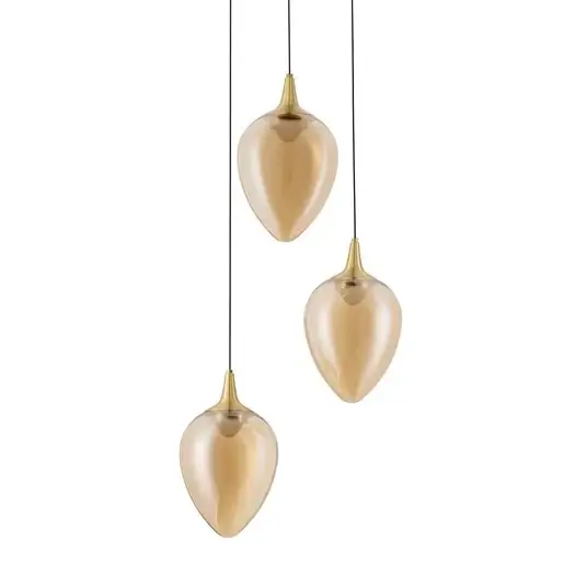 Kloszowana lampa wisząca VAZENDO LE45119 LED 18W 3000K czarny złoty