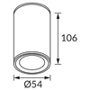 Spot LAMPA sufitowa MEGAN 03658 Ideus natynkowa OPRAWA tuba metalowy downlight czarny