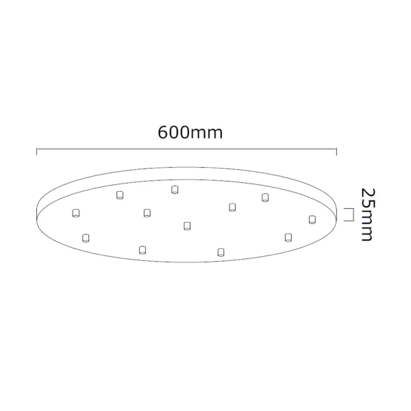 Jadalniana wisząca lampa Ero Multicolor XII OR86409 kaskada czarna chrom