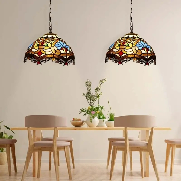 Lampa witrażowa wisząca tiffany Capolavoro ABR-LW-CAPO3 szklana kolorowa