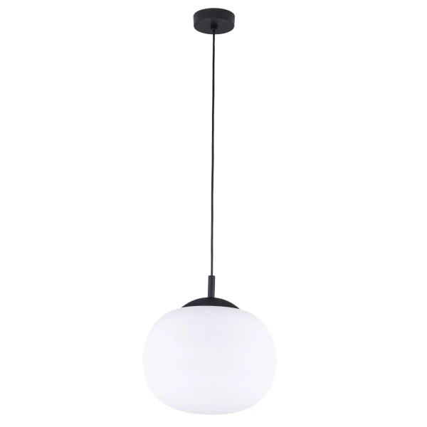 Wisząca lampa sypialniana VIBE 4804 szklana kula czarny biały