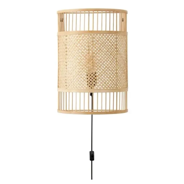 Bambusowa lampa ścienna CANDEZA LE45371 z przełącznik naturalny