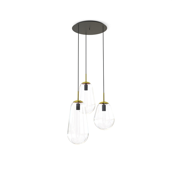Skandynawska lampa wisząca Pear 7794 szklana nad stół przezroczysta
