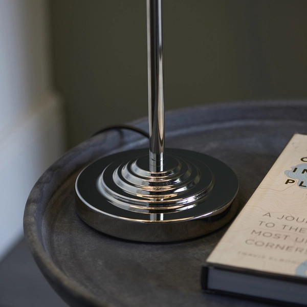 Lampka stojąca klasyczna Highclere 99149 Endon z abażurem srebrna