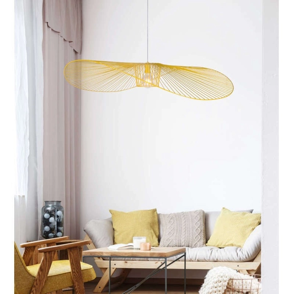 Metalowa LAMPA wisząca KP-21 ŻÓŁTY Kaja salonowy ZWIS druciany