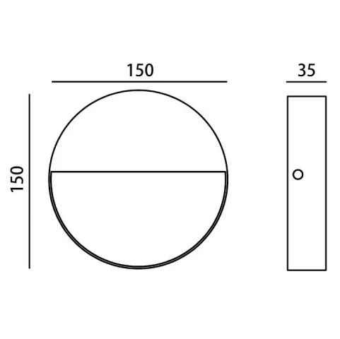 Okrągły kinkiet ścienny Piana OWL-4153-3K Italux LED 3W 3000K IP54 czarne