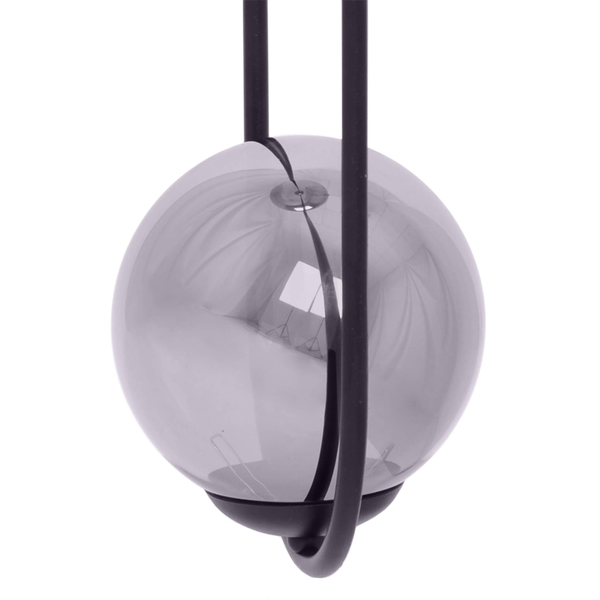 Wisząca lampa elipsa Davos K-5110 Kaja ball kula grafitowa czarna