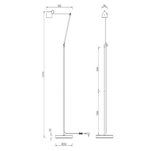 Regulowana lampa podłogowa MILNE 44716/06/30 LED 8W 2700K czarna
