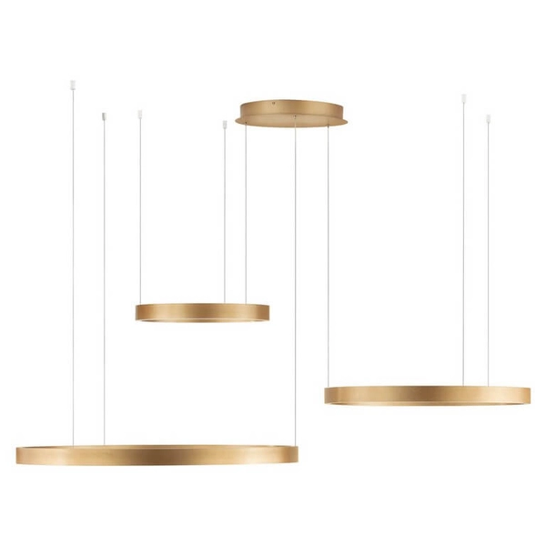 Potrójna lampa pierścieniowa BARI LE44315 LED 181W 3000K zwisająca złoty